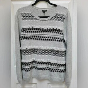 Talbots Womens Pullover Ruffle Long Sleeve Sweater Size Large